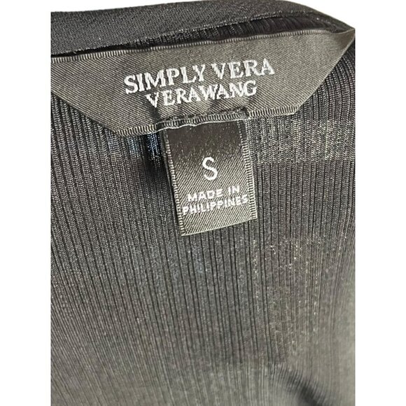 Simply Vera Women's S Asymmetrical Ruffle Bottom‎ Tunic Blouse Black Whimsigoth - Picture 4 of 5